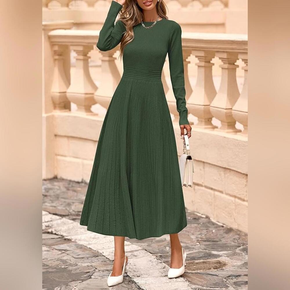NWT PRETTYGARDEN Long Sleeve Elegant Knit Cocktail Sweater Dress, Small (4-6)